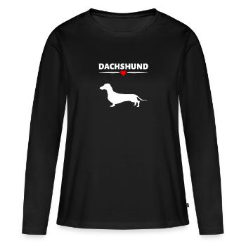 Dachshund - Frauen Premium Bio Langarmshirt - Schwarz - Vorne - Julia (174cm)