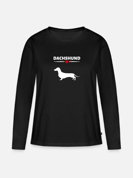 Dachshund - Frauen Premium Bio Langarmshirt - Schwarz