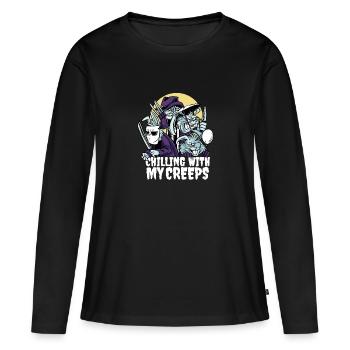 25797 bunnytshirt pr et t shirt - T-shirt manches longues Premium bio Femme - noir - Devant - Julia (174cm)