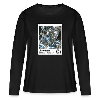 AI am Chrome (poids) - T-shirt manches longues Premium bio Femme - noir - Devant - Julia (174cm)