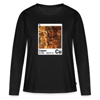 AI am Cuivre (poids) - T-shirt manches longues Premium bio Femme - noir - Devant - Julia (174cm)