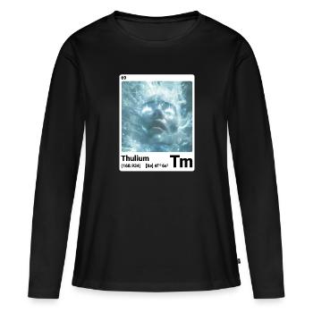 AI am Thulium (wt) - T-shirt manches longues Premium bio Femme - noir - Devant - Julia (174cm)