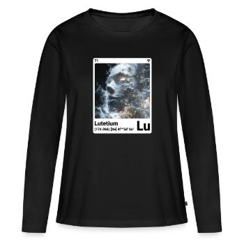 AI am Lutécium (wt) - T-shirt manches longues Premium bio Femme - noir - Devant - Julia (174cm)