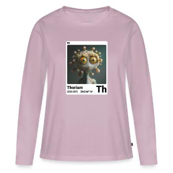 AI am thorium (wt) mode périodique nerdstyle nerd - T-shirt manches longues Premium bio Femme - rose poudré - Devant - Julia (174cm)