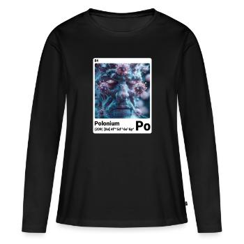 AI am Polonium (wt) mode périodique nerd - T-shirt manches longues Premium bio Femme - noir - Devant - Julia (174cm)