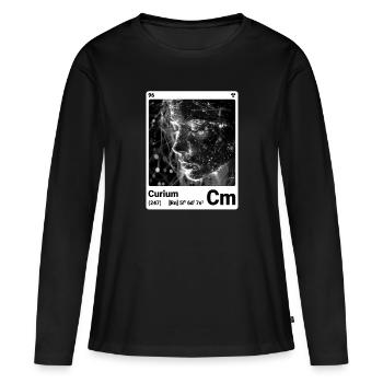 AI am Curium (wt) mode périodique nerdstyle - T-shirt manches longues Premium bio Femme - noir - Devant - Julia (174cm)