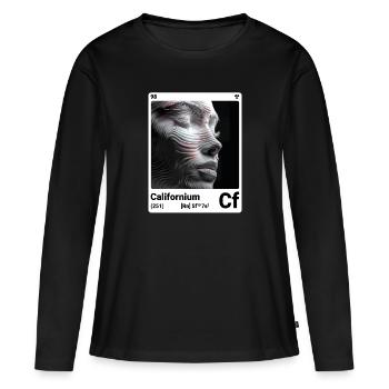 AI am Californium (wt) périodique de mode nerd - T-shirt manches longues Premium bio Femme - noir - Devant - Julia (174cm)