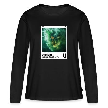 AI am Uranium (wt) mode périodique nerd - T-shirt manches longues Premium bio Femme - noir - Devant - Julia (174cm)