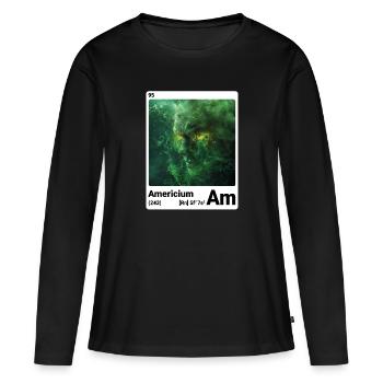 AI am Americium (wt) mode périodique nerd - T-shirt manches longues Premium bio Femme - noir - Devant - Julia (174cm)