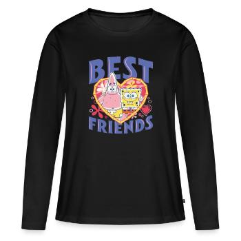 Spongebob Schwammkopf Und Patrick Beste Freunde - Frauen Premium Bio Langarmshirt - Schwarz - Vorne - Julia (174cm)