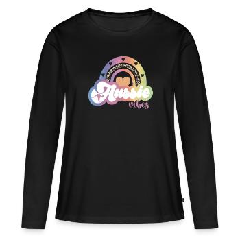 Aussie vibes - Frauen Premium Bio Langarmshirt - Schwarz - Vorne - Julia (174cm)