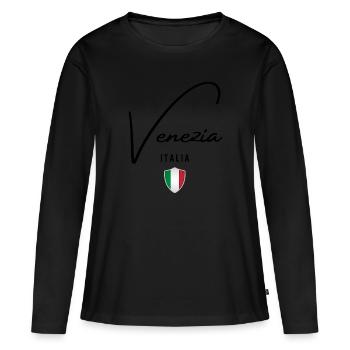 J’aime Venise, Venise Italie - T-shirt manches longues Premium bio Femme - noir - Devant - Julia (174cm)