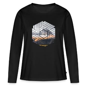 Hexagone des Dolomites des Trois-Pics - T-shirt manches longues Premium bio Femme - noir - Devant - Julia (174cm)