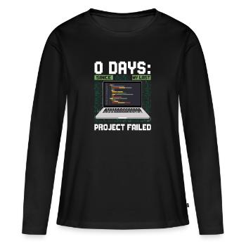 Technical Support 0 Days Since My Last Project - Women's Premium Organic Long Sleeve Shirt - black - Front - Julia (174cm)