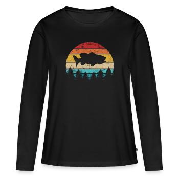 perche - T-shirt manches longues Premium bio Femme - noir - Devant - Julia (174cm)