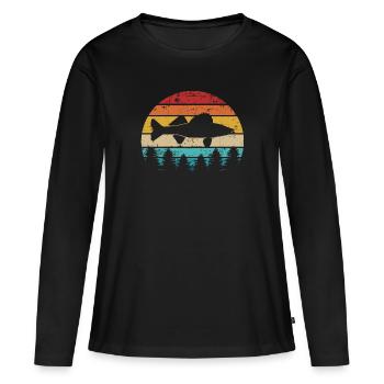 Sandre - T-shirt manches longues Premium bio Femme - noir - Devant - Julia (174cm)