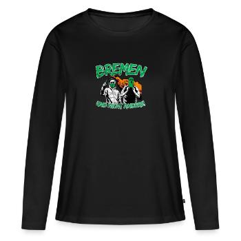 Bremen und nicht anders UPDATE - Frauen Premium Bio Langarmshirt - Schwarz - Vorne - Julia (174cm)