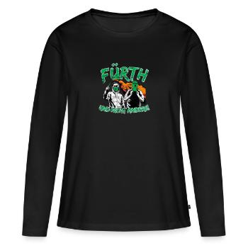 Fürth und nicht anders UPDATE - Frauen Premium Bio Langarmshirt - Schwarz - Vorne - Julia (174cm)