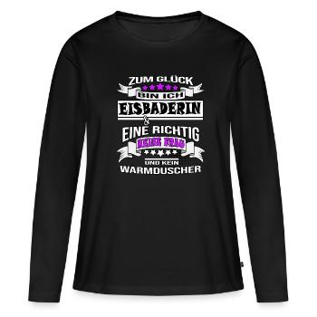 eisbaderin winterbaderi kälteresistent icebathgirl - Frauen Premium Bio Langarmshirt - Schwarz - Vorne - Julia (174cm)