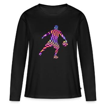 basketball basketball-muster basketballspiel - Frauen Premium Bio Langarmshirt - Schwarz - Vorne - Julia (174cm)