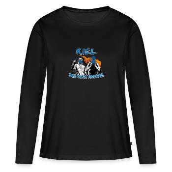 Kiel und nicht anders UPDATE - Frauen Premium Bio Langarmshirt - Schwarz - Vorne - Julia (174cm)