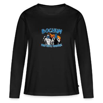 Bochum und nicht anders UPDATE - Frauen Premium Bio Langarmshirt - Schwarz - Vorne - Julia (174cm)