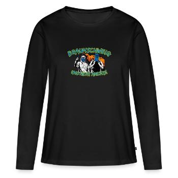 Braunschweig und nicht anders UPDATE - Frauen Premium Bio Langarmshirt - Schwarz - Vorne - Julia (174cm)
