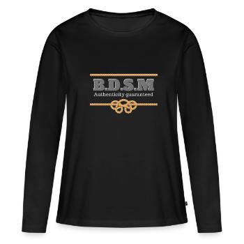 Bondage sexy BDSM plaisir et punition - T-shirt manches longues Premium bio Femme - noir - Devant - Julia (174cm)