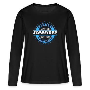 Meilleur tailleur du monde - T-shirt manches longues Premium bio Femme - noir - Devant - Julia (174cm)