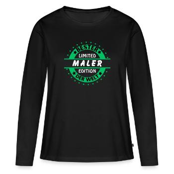 Meilleur peintre du monde - T-shirt manches longues Premium bio Femme - noir - Devant - Julia (174cm)