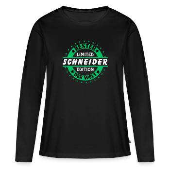 Meilleur tailleur du monde - T-shirt manches longues Premium bio Femme - noir - Devant - Julia (174cm)