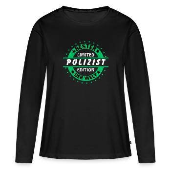 Meilleur flic du monde - T-shirt manches longues Premium bio Femme - noir - Devant - Julia (174cm)