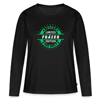 Meilleur cutter au monde - T-shirt manches longues Premium bio Femme - noir - Devant - Julia (174cm)