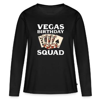 Blackjack Black Jack - T-shirt manches longues Premium bio Femme - noir - Devant - Julia (174cm)