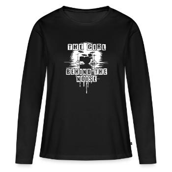 Fille bruyante drôle batteur fille disant - T-shirt manches longues Premium bio Femme - noir - Devant - Julia (174cm)