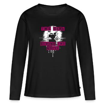 Fille bruyante drôle batteur fille disant - T-shirt manches longues Premium bio Femme - noir - Devant - Julia (174cm)