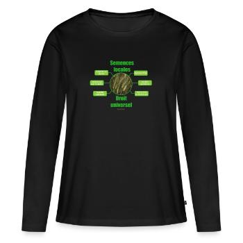 lokale Samen - Frauen Premium Bio Langarmshirt - Schwarz - Vorne - Julia (174cm)