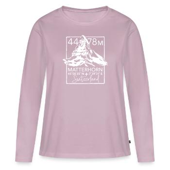 Matterhorn Hiking Zermatt Souvenir - Women's Premium Organic Long Sleeve Shirt - dusky pink - Front - Julia (174cm)