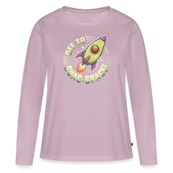 En route pour Guac Space Adventure - T-shirt manches longues Premium bio Femme - rose poudré - Devant - Julia (174cm)
