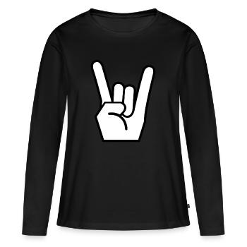 Boîte à frites Metal Idée cadeau - T-shirt manches longues Premium bio Femme - noir - Devant - Julia (174cm)