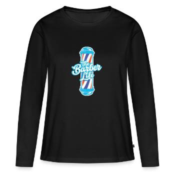 Das Frisör Leben - Frauen Premium Bio Langarmshirt - Schwarz - Vorne - Julia (174cm)