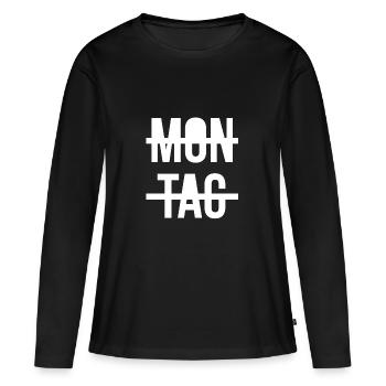 lundi - T-shirt manches longues Premium bio Femme - noir - Devant - Julia (174cm)