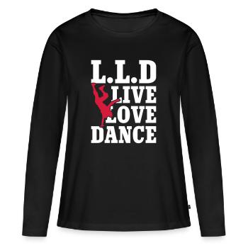 Live Love Dance - T-shirt manches longues Premium bio Femme - noir - Devant - Julia (174cm)