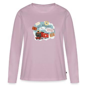 Harry Potter Hogwarts Express All Aboard - Women's Premium Organic Long Sleeve Shirt - dusky pink - Front - Julia (174cm)