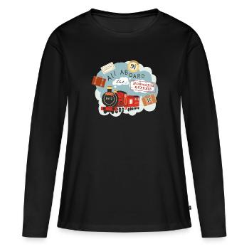 Harry Potter Poudlard Express Tous À Bord - T-shirt manches longues Premium bio Femme - noir - Devant - Julia (174cm)