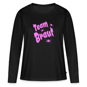 Épouse de l’équipe - T-shirt manches longues Premium bio Femme - noir - Devant - Julia (174cm)