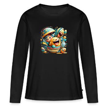 Easter graphic design in Mixed Dimensions style - Frauen Premium Bio Langarmshirt - Schwarz - Vorne - Julia (174cm)