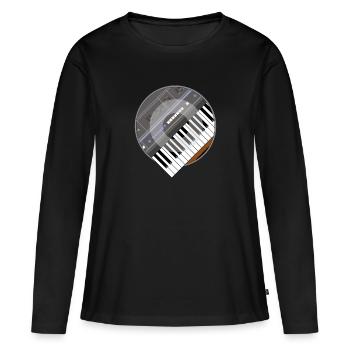 electro synth - Women's Premium Organic Long Sleeve Shirt - black - Front - Julia (174cm)