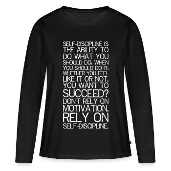 L’autodiscipline est la capacité de faire ce que vous - T-shirt manches longues Premium bio Femme - noir - Devant - Julia (174cm)