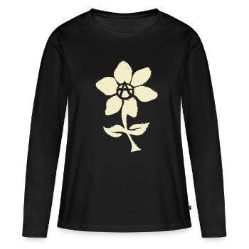Anarchistische Blume - Frauen Premium Bio Langarmshirt - Schwarz - Vorne - Julia (174cm)